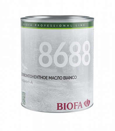 8688 BIOFA BIANCO промышленное двухкомпонентное масло для светлых пород древесины